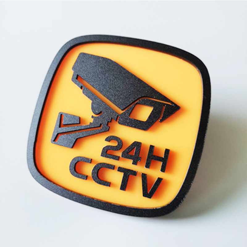 10x10cm Acrylic restroom restroom door sign No smoking, WiFi monitoring sign No noise, Caution slippery floor sign: black