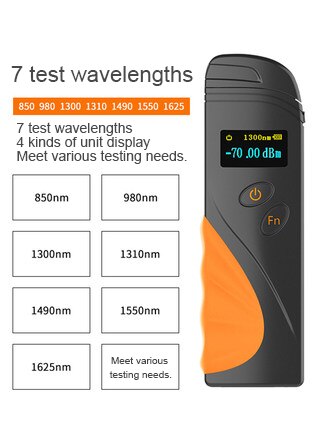 FTTH OPM higH precision ptical power meter Color LCD Screen fiber optic power meter with flash light