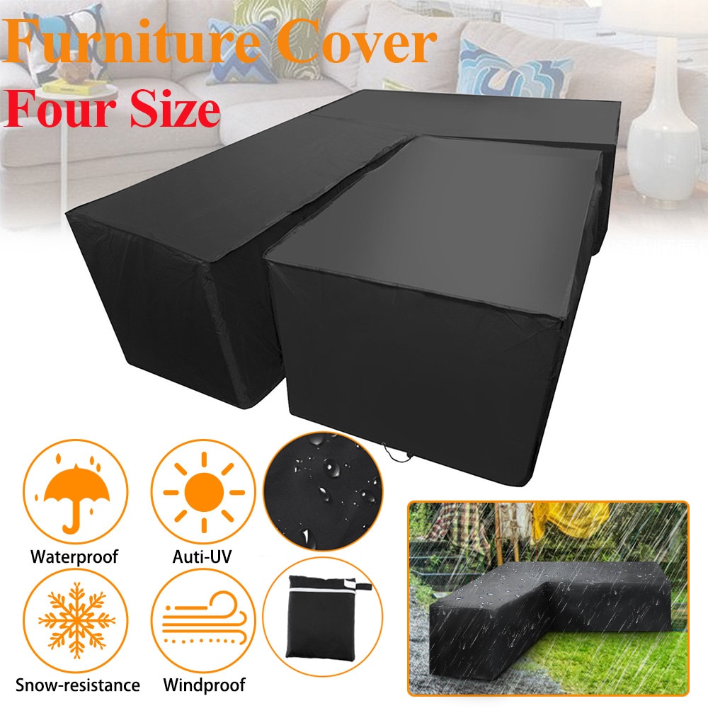 Meubels Regen Beschermhoes Waterdichte L Shape Corner Outdoor Sofa Cover Rotan Patio Tuin All-Purpose Dust Covers D30