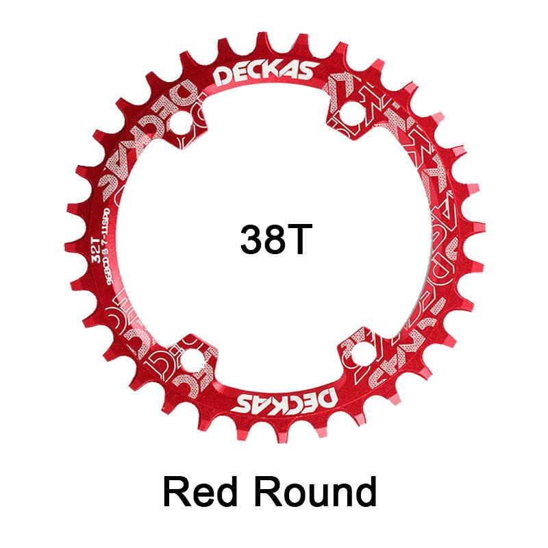 JIANKUN IXF Crankset MTB 104BCD Chainring 170mm Mountain Bike Road Bicycle Chain Ring Cycle Crank Set Screw Bottom Bracket BB: Round 38T Red