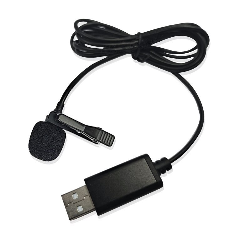 Portable USB Mini Microphone 1.5m Lapel Lavalier Mic Clip-on External Buttonhole Microphones for Laptop Computer Recording Chat