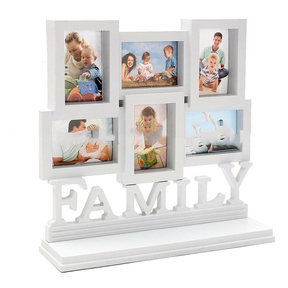 Witte Hars Familie Fotolijst Houder Display Craft Romantische Bureau Decoratie Frame Thuis Decoratie