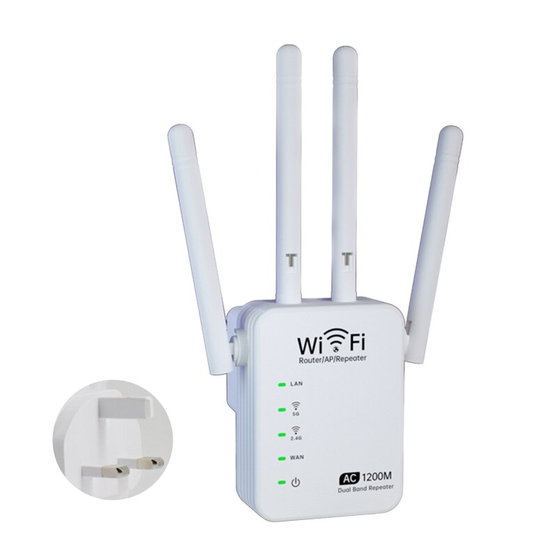 2.4GHZ 5GHZ Dual-Band 1200M WiFi Extender Wireless Signal Repeater Amplifier