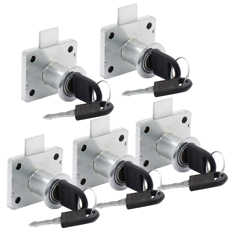 2/5 sets of anti-theft drawer locks, office desk drawer locks, household cabinet locks, universal furniture locks with key locks: Metal Color