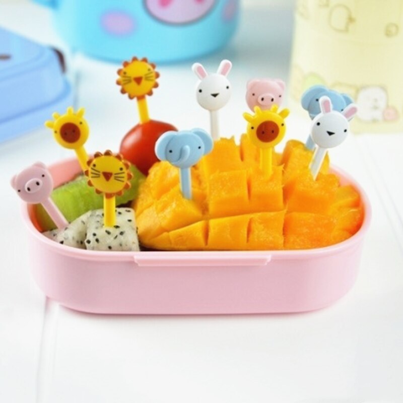 Animal Farm Fruit Vork Mini Cartoon Kinderen Snack Cake Dessert Snack Dessert Pick Tandenstoker Lunches Party Decoratie Vorken