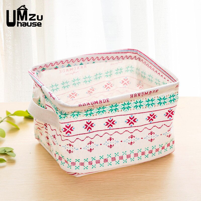 Katoen Linnen Dozen Cosmetische Make Organisatoren Flamingo Eenvoudige Magazijnbakken Home Office Organisatie Meisjes Bureau Tafel Fold Case: Famous style