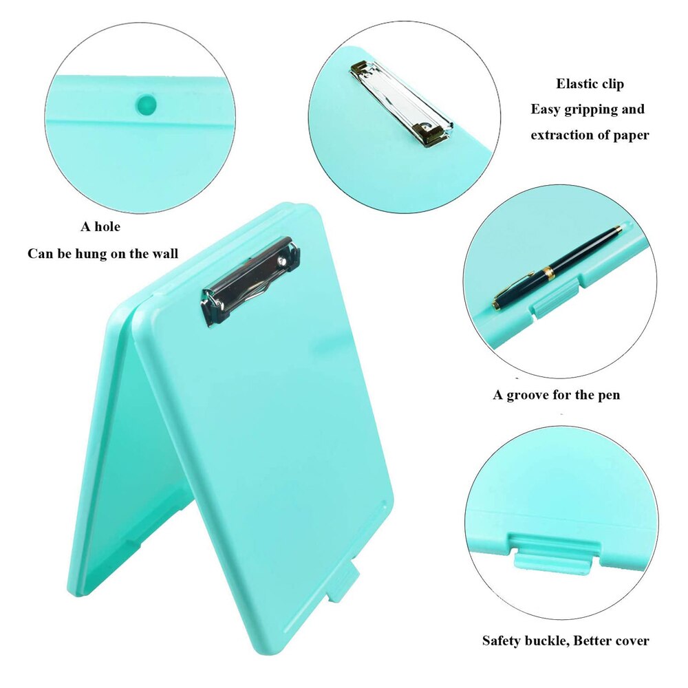 A4 Clipboard Filing Storage Case Multifunctional Campus File Office Workplace Family Office Desktop Organizing Supplies