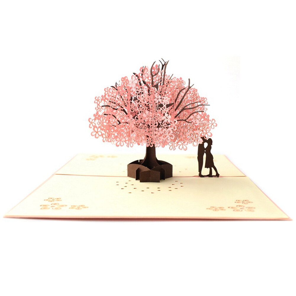 Love Heart 3D POP UP Cards Valentine Day Postcard Wedding Anniversary Invitation Greeting Cards for Girlfriend: B