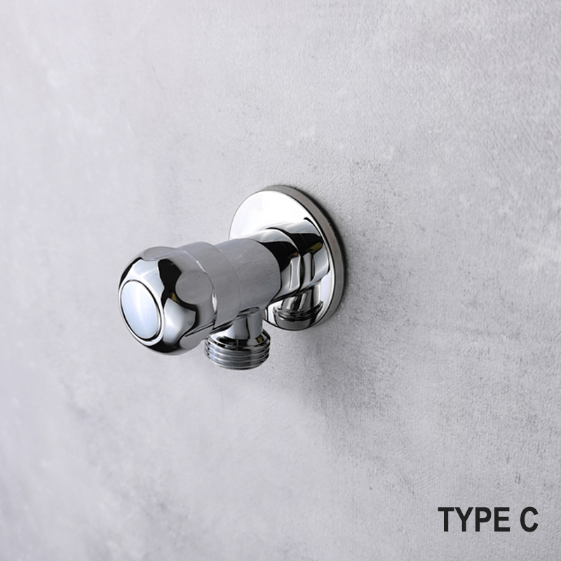 Triangle Valve Bathroom Toilet Kitchen Accessory G1/2 Brass Suqare Angle Valves: D Type