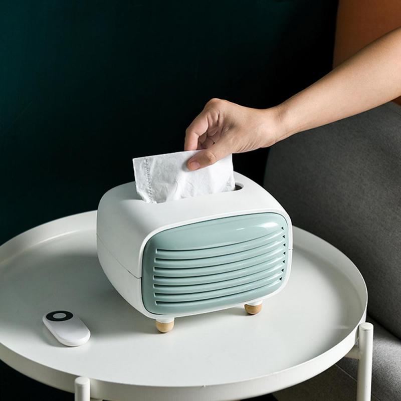 3 Kleuren Thuis Leuke Mini Radio Vorm Tissue Houder Opbergdoos Container Home Office Restaurant Desktop Tissue Doos Decoratie