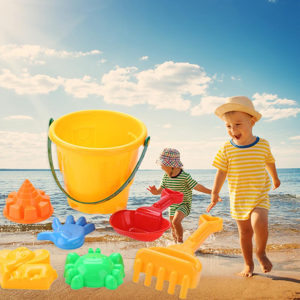 7 stk/sett baby barn strand sand leke leker bøtte spade lot som leke leker sand strand spade leker barn farget plast spade