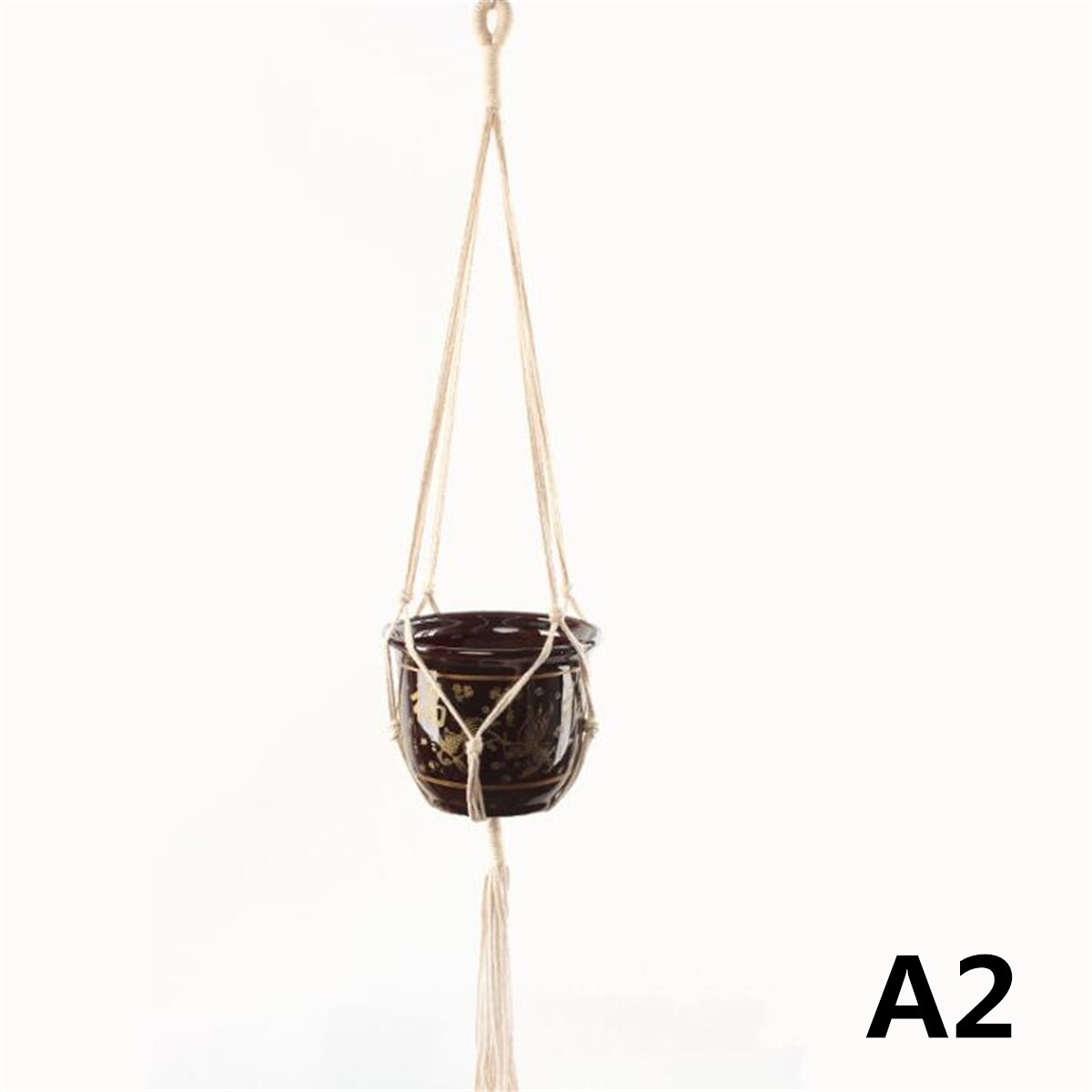 Hecho a mano macramé para planta de cesta de pote de flor Macrame nudo de elevación para la decoración de la pared de Countyard jardín