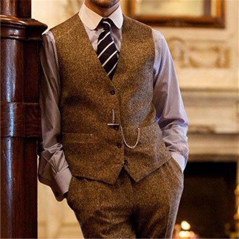 Solid herre dress vest smart casual slim fit fritid mann gentleman vest for bryllup retro vintage viktorianske menn vester gilet