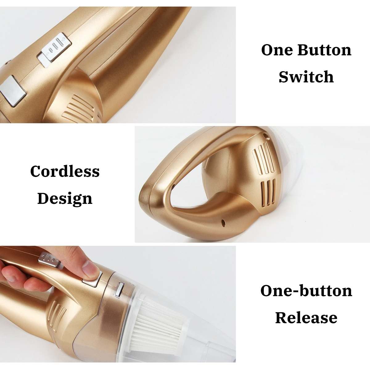 Audew Car Vacuum Cleaner 12V 120W 6000PA Cordless Wet and Dry Dual Use Auto Portable Vacuum Cleaner For home Cleaning Tools