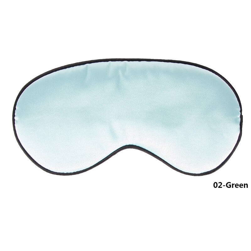 1Pcs Pure Zijde Sleep Rest Eye Mask Gewatteerde Shade Cover Travel Relax Aid Blinddoeken Eye Aid Blinder Zacht oogmasker: green