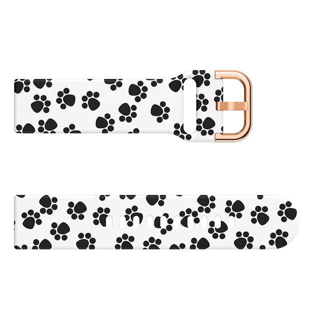 20mm Silicone band for Samsung Galaxy Active 2 44mm 40mm Watch Band Flower Printing For Active 2 Replacement Bracelet Strap: 4