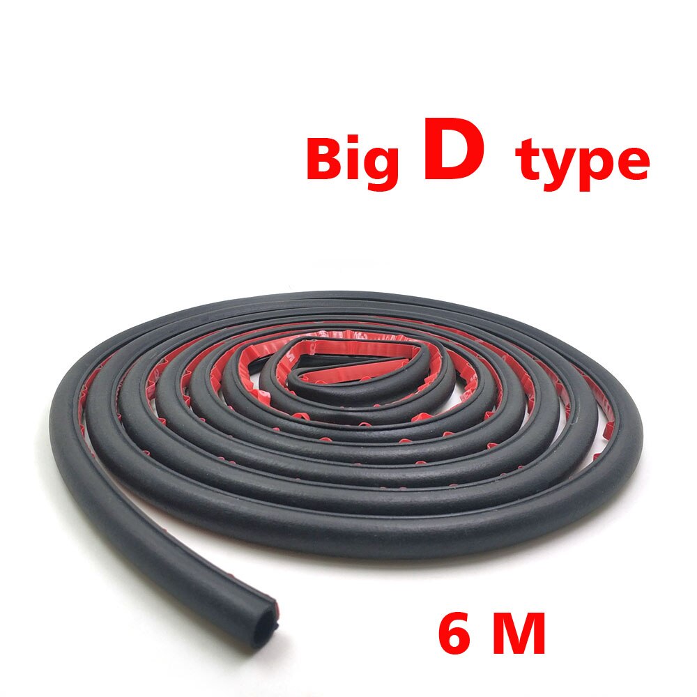 6 Meter/pcs Auto Deur Afdichting Strip P B D Z type auto geluidsisolatie afdichting rubber strip anti Noise Rubber tochtstrip: WHITE