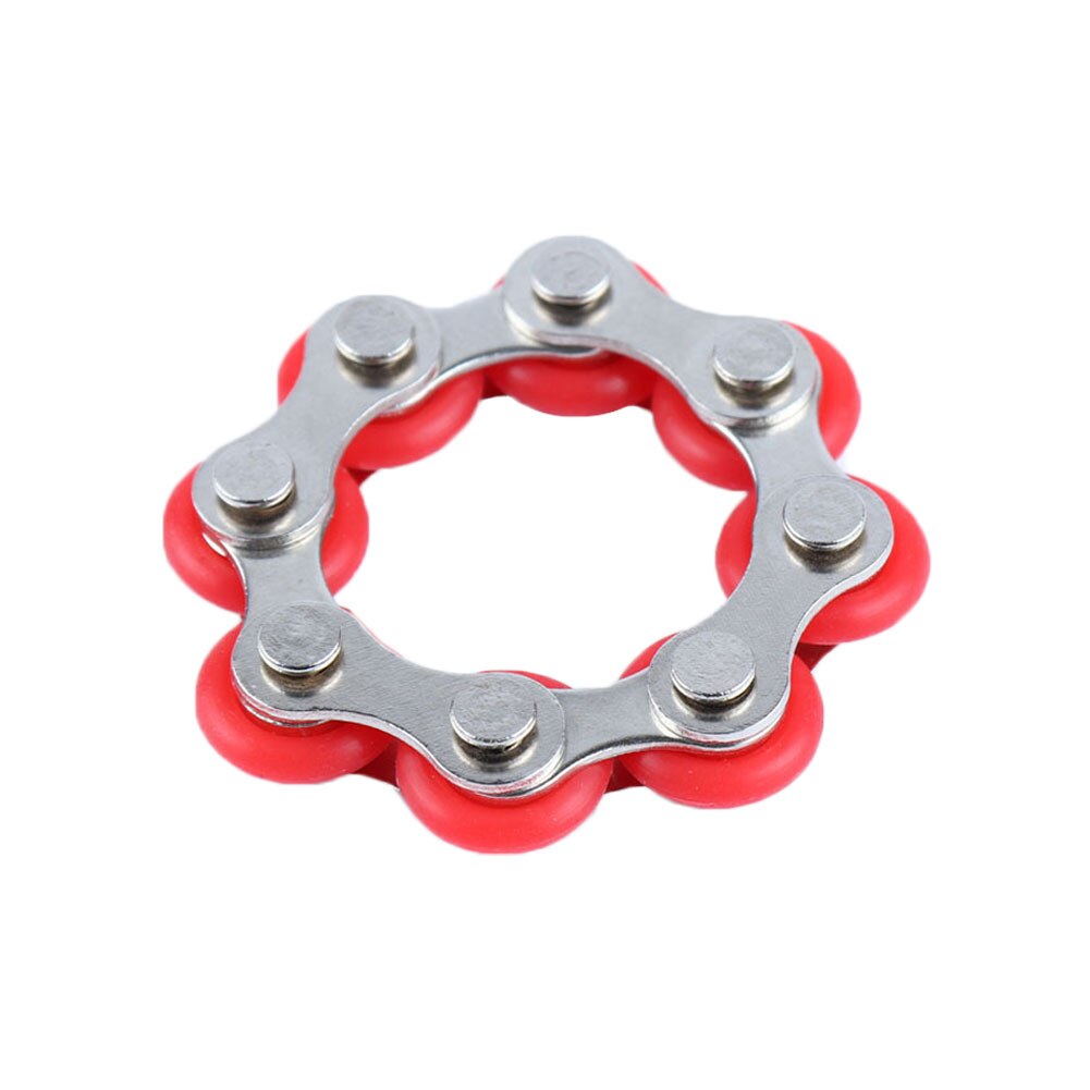 1Pcs Fietsketting Fidget Speelgoed Decompressie Keten Relief Druk Speelgoed Ontluchting Speelgoed Sleutelhanger Stress Relief Speelgoed Voor Volwassen: Red