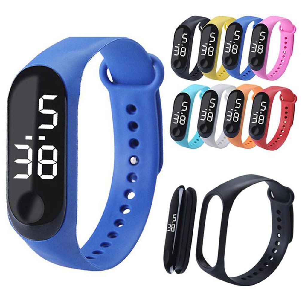 Led elektronische digitale armbandhorloges casual sporthorloge snoepkleurige siliconen koppels polshorloge