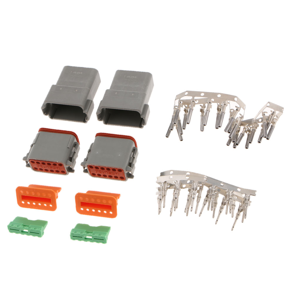 2 sett dt-kontakter vanntette 2 ~ 12 pins han-hun automatiske koblingsplugger