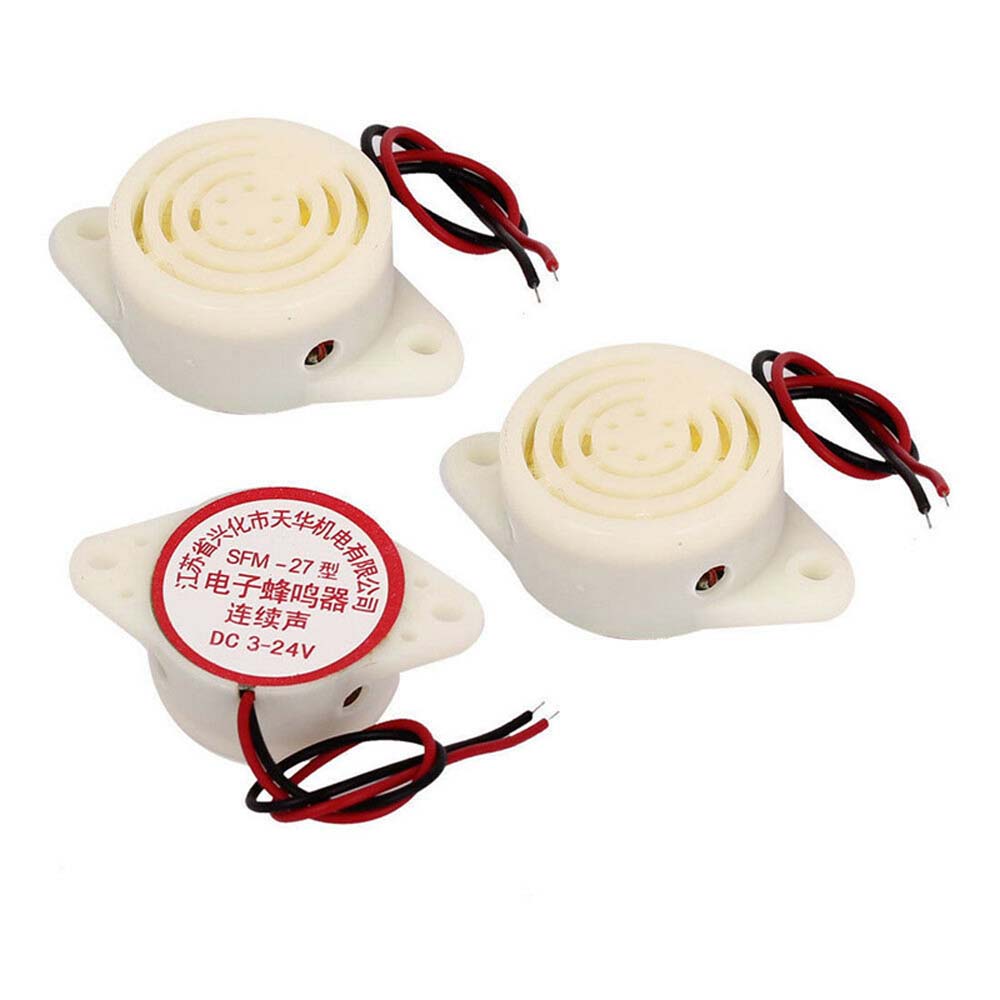 2 Pcs 95DB Alarm Hoge Decibel 3-24V 12V Elektronische Zoemer Alarm Intermitterende Continue Pieptoon voor Arduino SFM-27