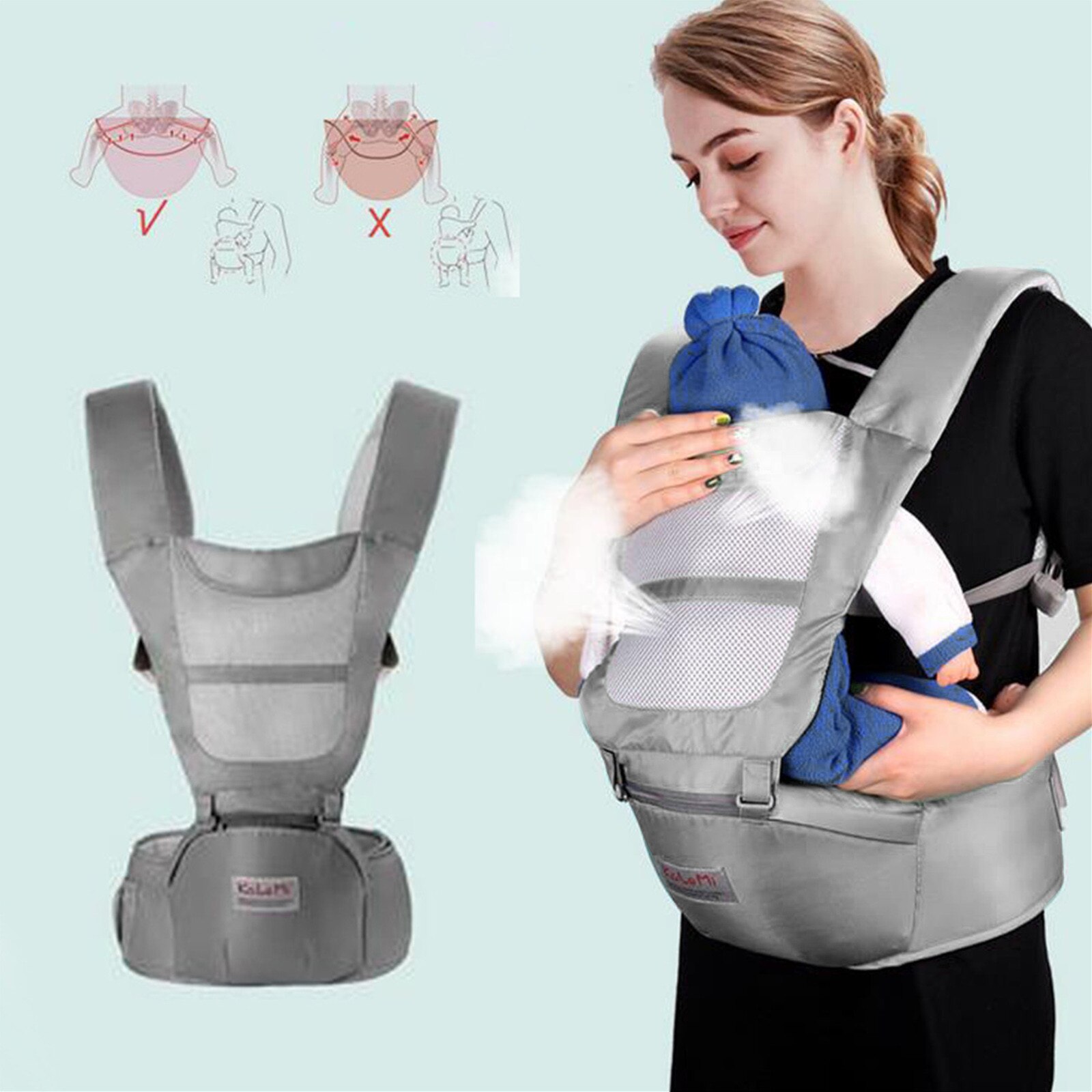 Beste Draagzak Rugzakken Draagzak Riem Multifunctionele Baby Carrying Artefact Pasgeboren Draagriem Voor Moeder