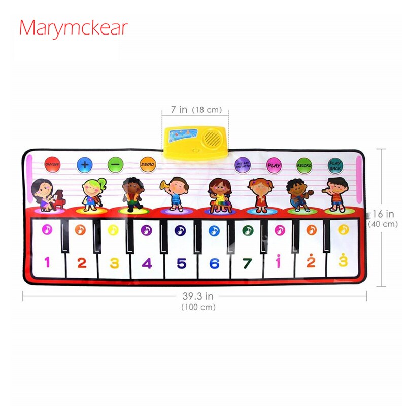 100x40cm Musical Mat 10 Keys Piano Toy 8 Musical Instruments Sounds Electronic Music Rug Children Piano Educational Toys