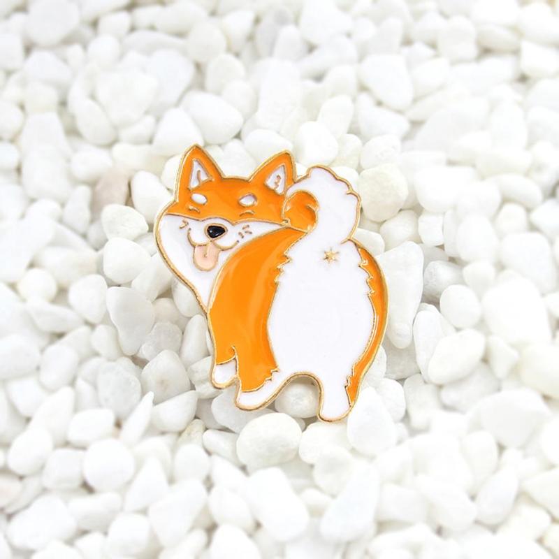 Liga shiba inu cão broche criativo mochila jaqueta esmalte pinos crachá meninos meninas jóias presente fotografia acessórios