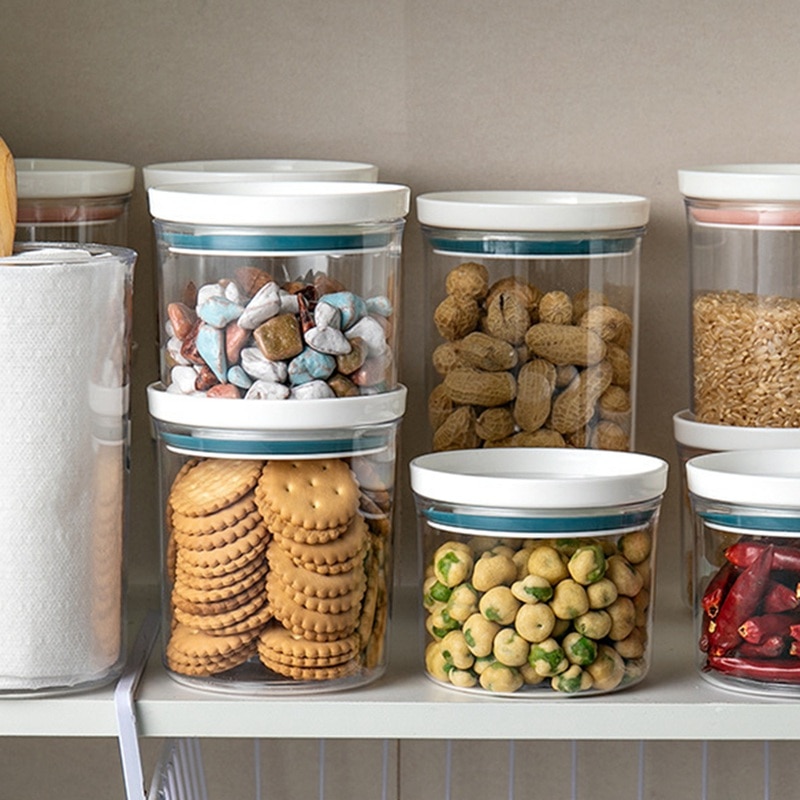 Snoeppot voor specerijen glazen transparante container glazen potten met deksels koekjestrommel keukenpotten en deksels