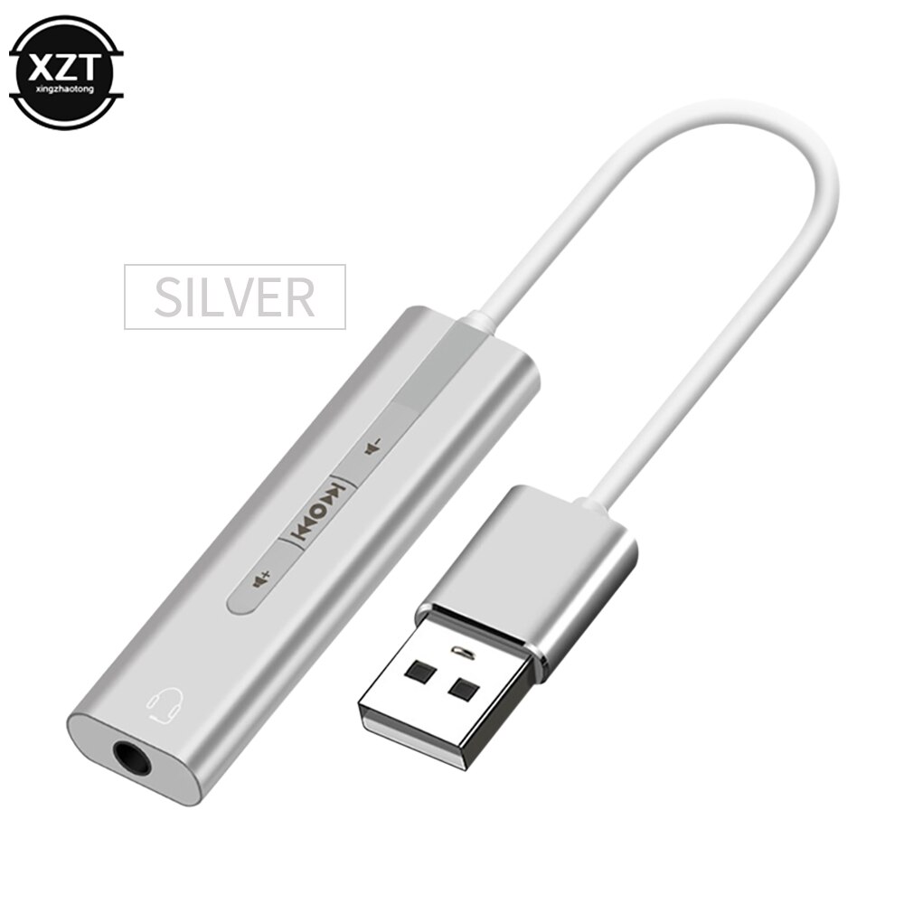 Scheda Audio USB esterna 2 in 1 adattatore 7.1 da USB a 3.5mm Audio cuffie Audio 3D microfono Jack da 3.5mm per PC portatile: SILVER