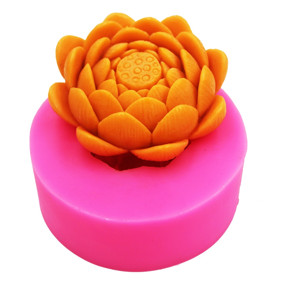Lotusblomst silikone sæbeform lotus frø silikone 3d forme håndlavet form gør-det-selv håndværksforme  s635