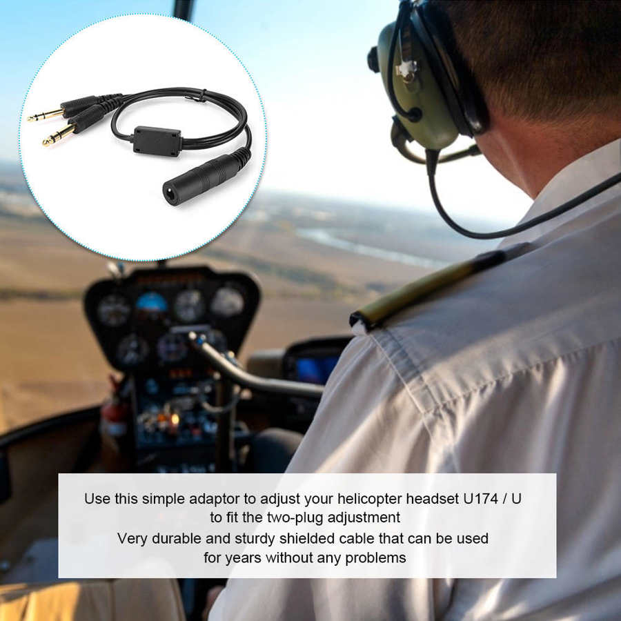 Trådløs adapter  u174 to general luftfart headset adapter m/ høj kompatibilitet helikopter adapter bluetooth sender