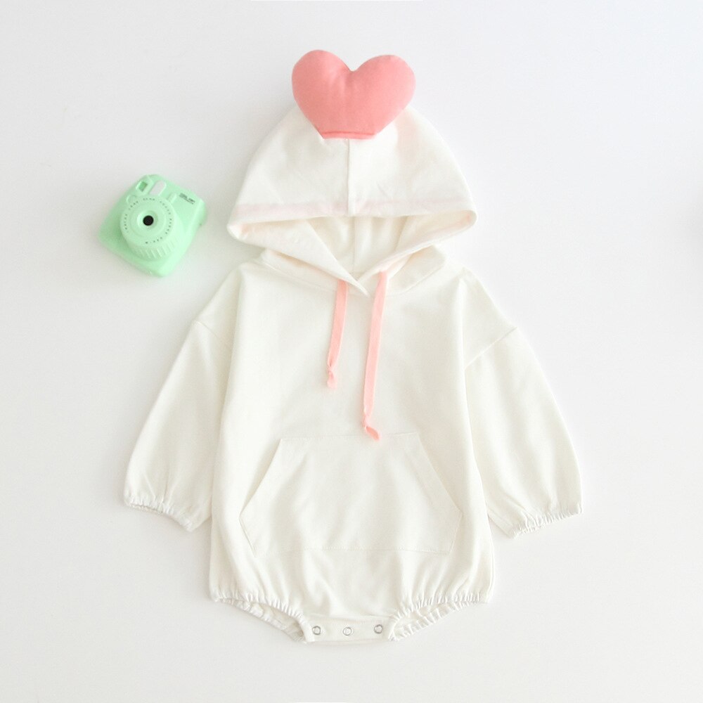 MILANCEL baby clothing cute baby boys bodysuits hood infant girls bodysuit heart style baby bodysuit