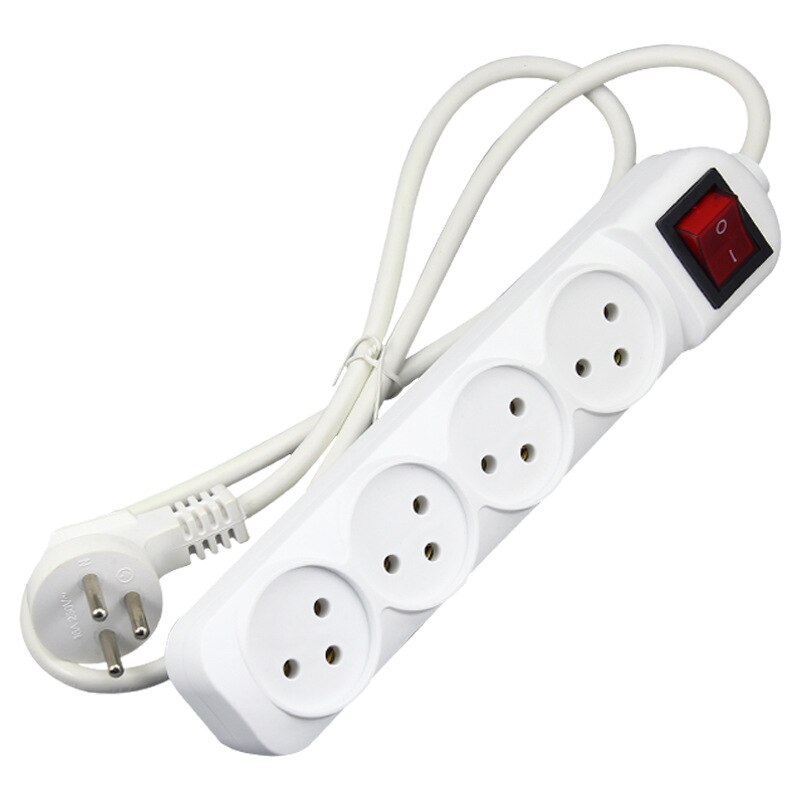 Israel Standard Power Strip 4 Outlets Power Strip Bar 16A 250V 1.5M Long with Power On off Indicator Light