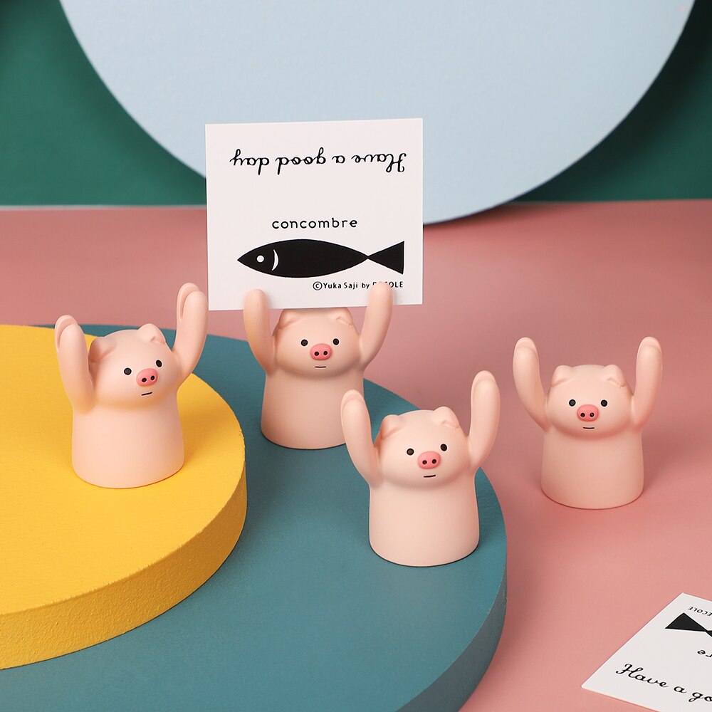 Jianuwu 1 stk sød tegneserie gris hæve hænder mappe desktop sød tegneserie pige hjerte lodret pendul note fotomappe ornamenter