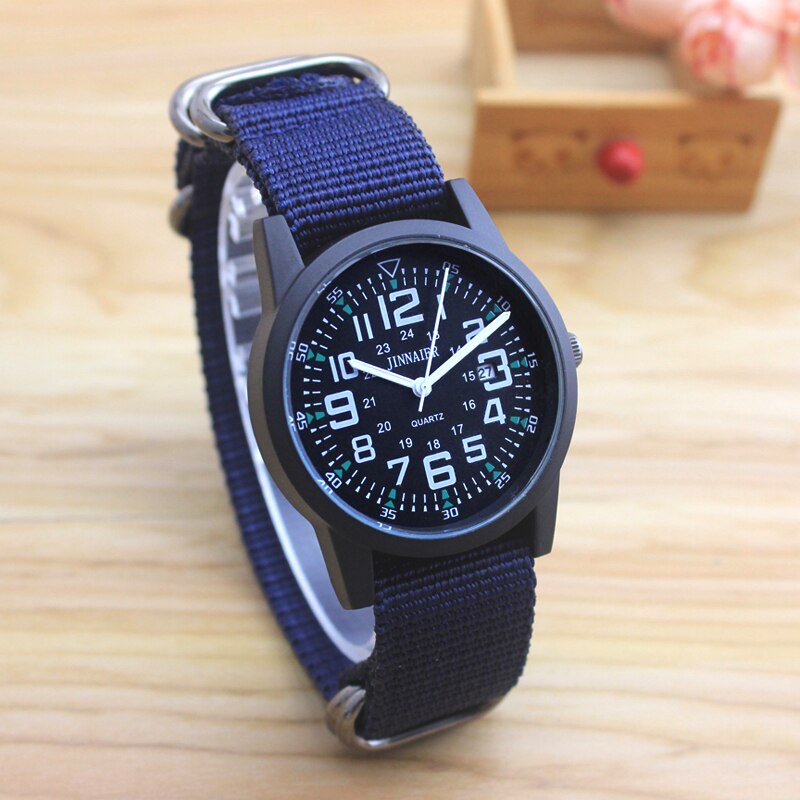 jinnaier koppels liefhebbers vrouwen mannen quartz sport horloges studenten Streep canvas elektronische waterdichte horloges klok