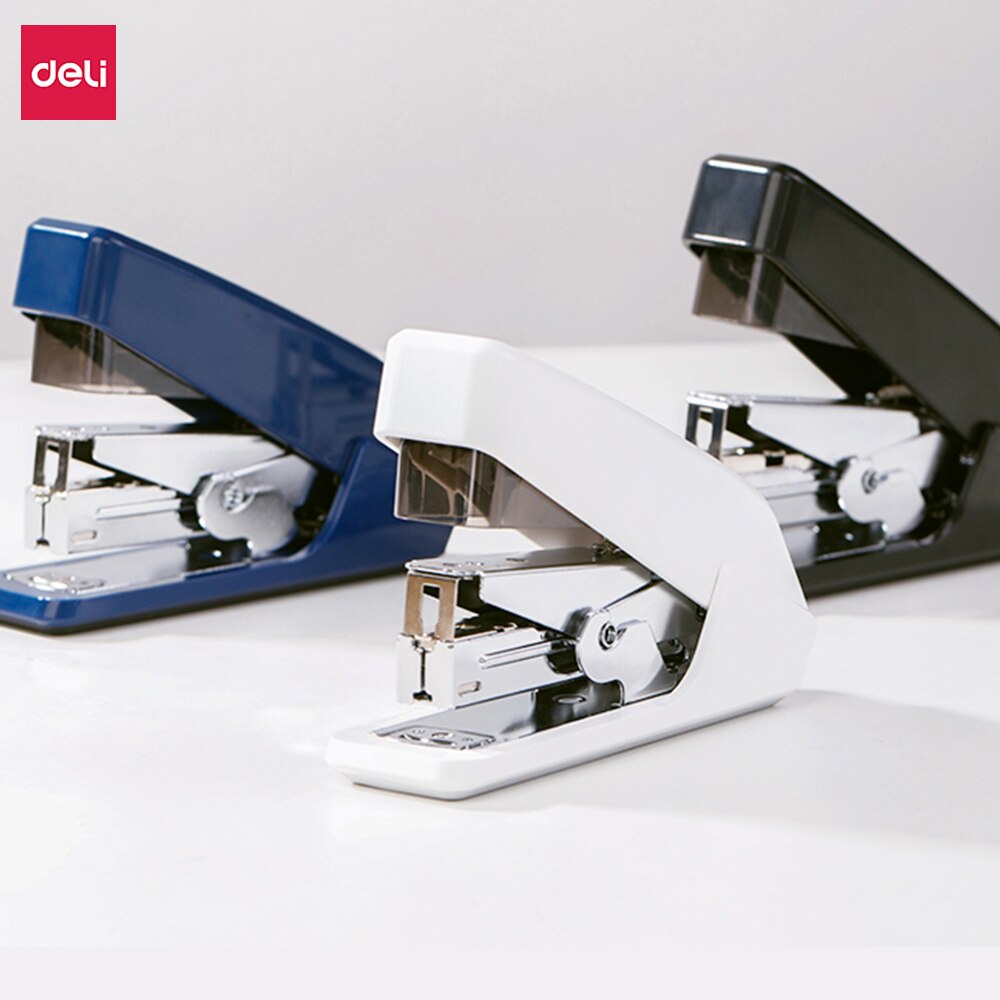 Deli Labor-saving Stapler Multiple Styles With Silicone Anti-skid Base Strong Penetration Office Stationery Supplies