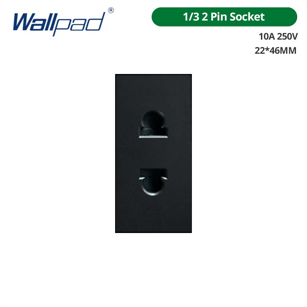 Wallpad DIY Black Tempered Glass Stainless Steel Aluminum Panel Wall Light Switch and Socket 118*75mm Module Frame Only