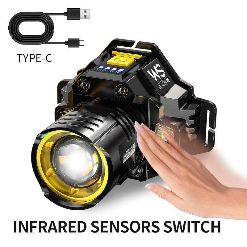 Sensor Scheinwerfer LED Kopf Taschenlampe Leistungsstarke Kolben Scheinwerfer Kopf Taschenlampe Eingebaute Batterie USB Aufladbare Angeln Camping Laterne: Ursprünglich Titel