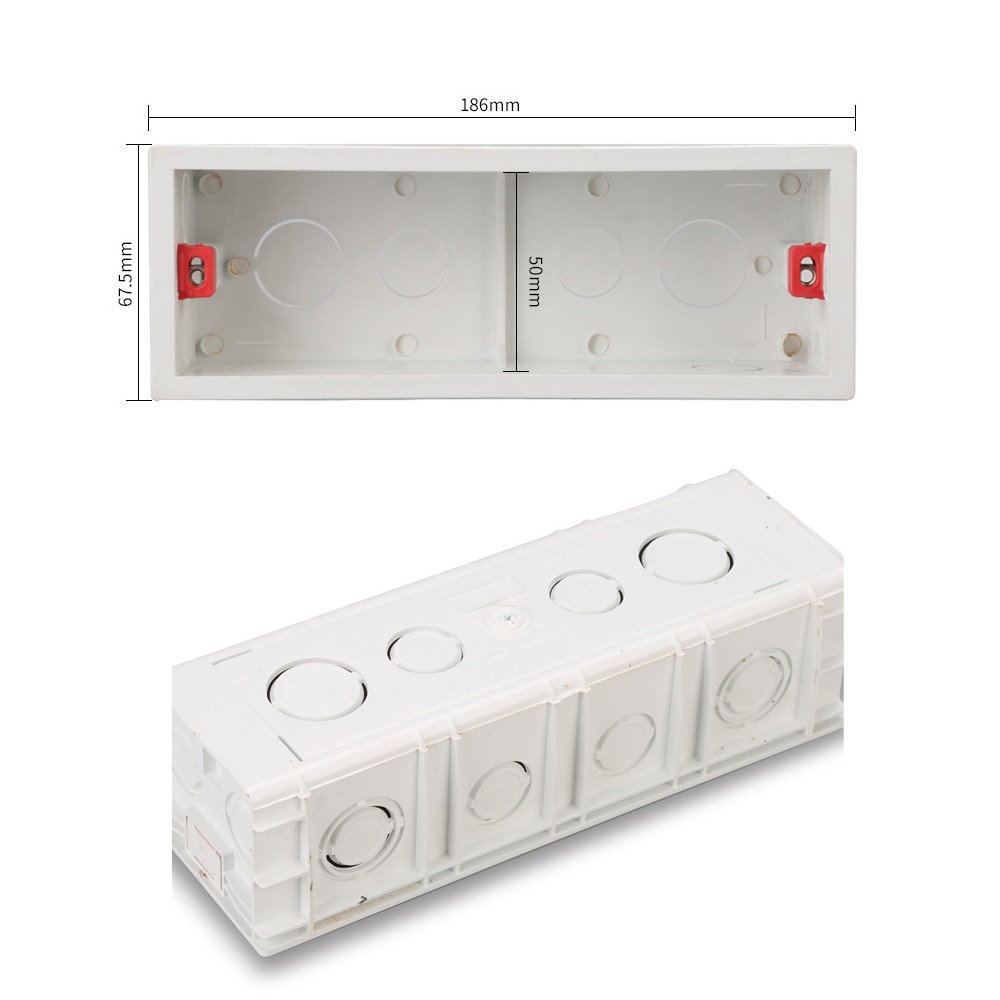 Wall Mounting Box Junction Boxes Bottom Cassette for Light Switch Socket 186mm 144mm 107mm Decoration Home Universal Model 118
