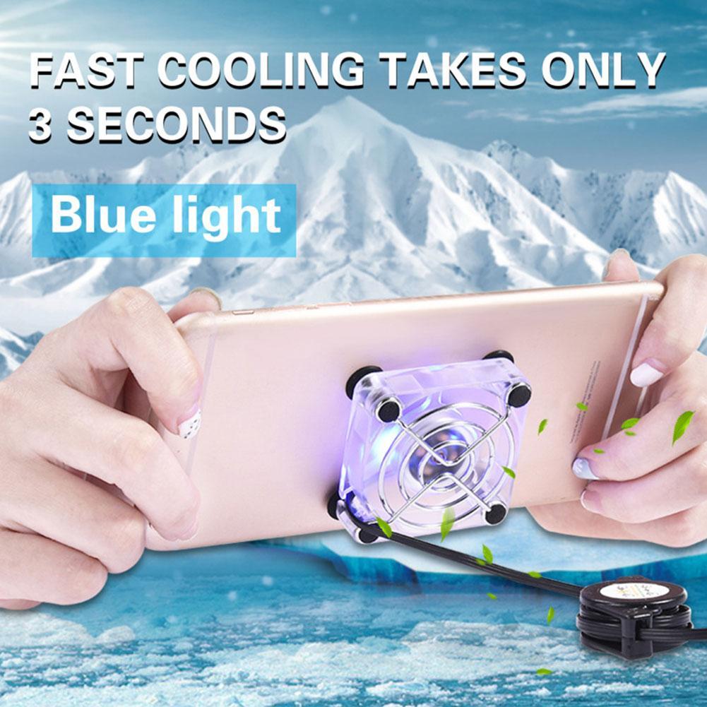 Mini Mobile Phone Cooling Fan Silicone Suction Cup Bottom USB Charging Cooling Artifact