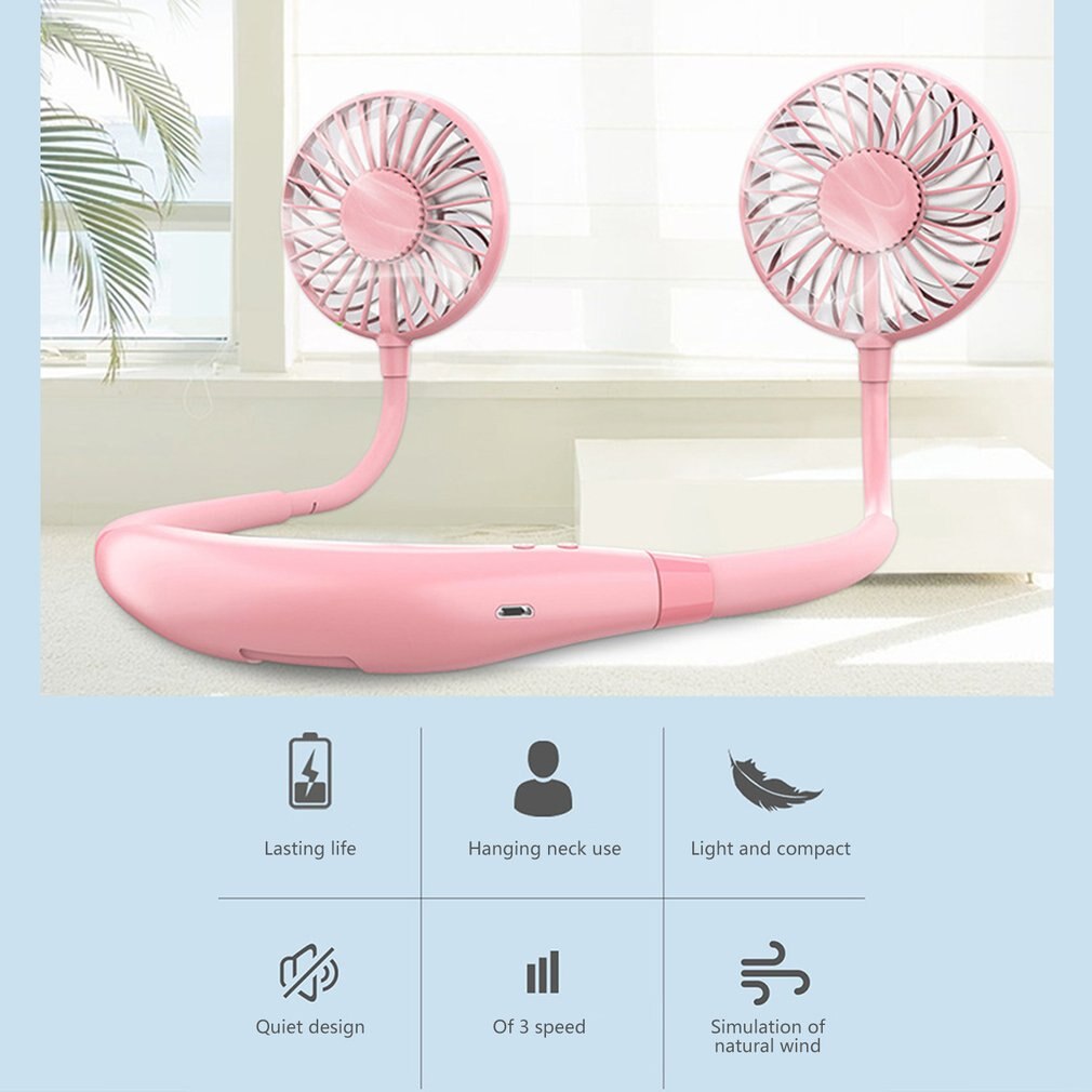 Sport ventilateur cou anneau suspendus cou paresseux aromathérapie lanterne en plein air Mini Portable pratique ventilateurs durables