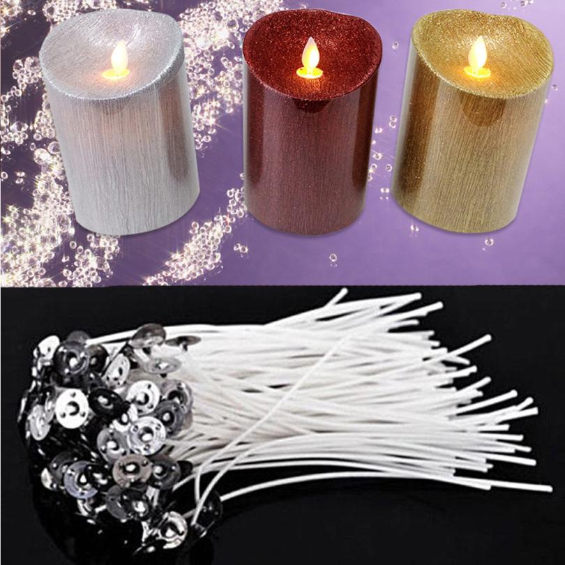 Pack 100 Pre Waxed Candle Wicks for Candle Making With Sustainers 12cm