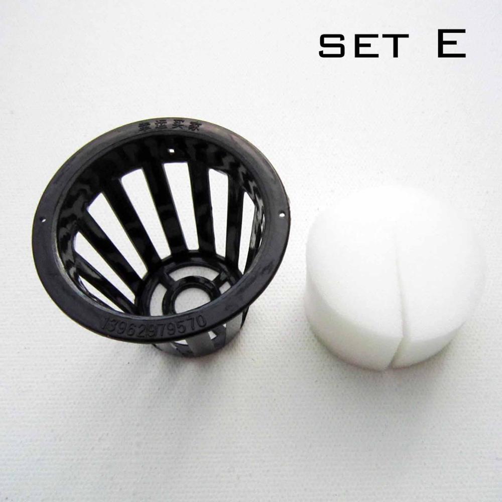 Maceta de malla negra, cesta de vaso con malla + Collar de clonación, inserto de espuma, verduras hidropónicas, semillas para cultivar plantas, germinación, 5 tamaños, 10 Uds.: 10 sets E