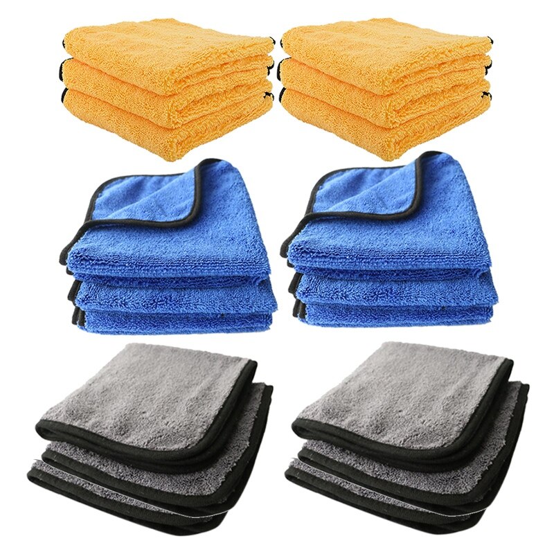 Microfiber Towels, 400 GSM Dual-Pile Super Plush Microfiber Towel, 16X16 Inch, Pack of 6