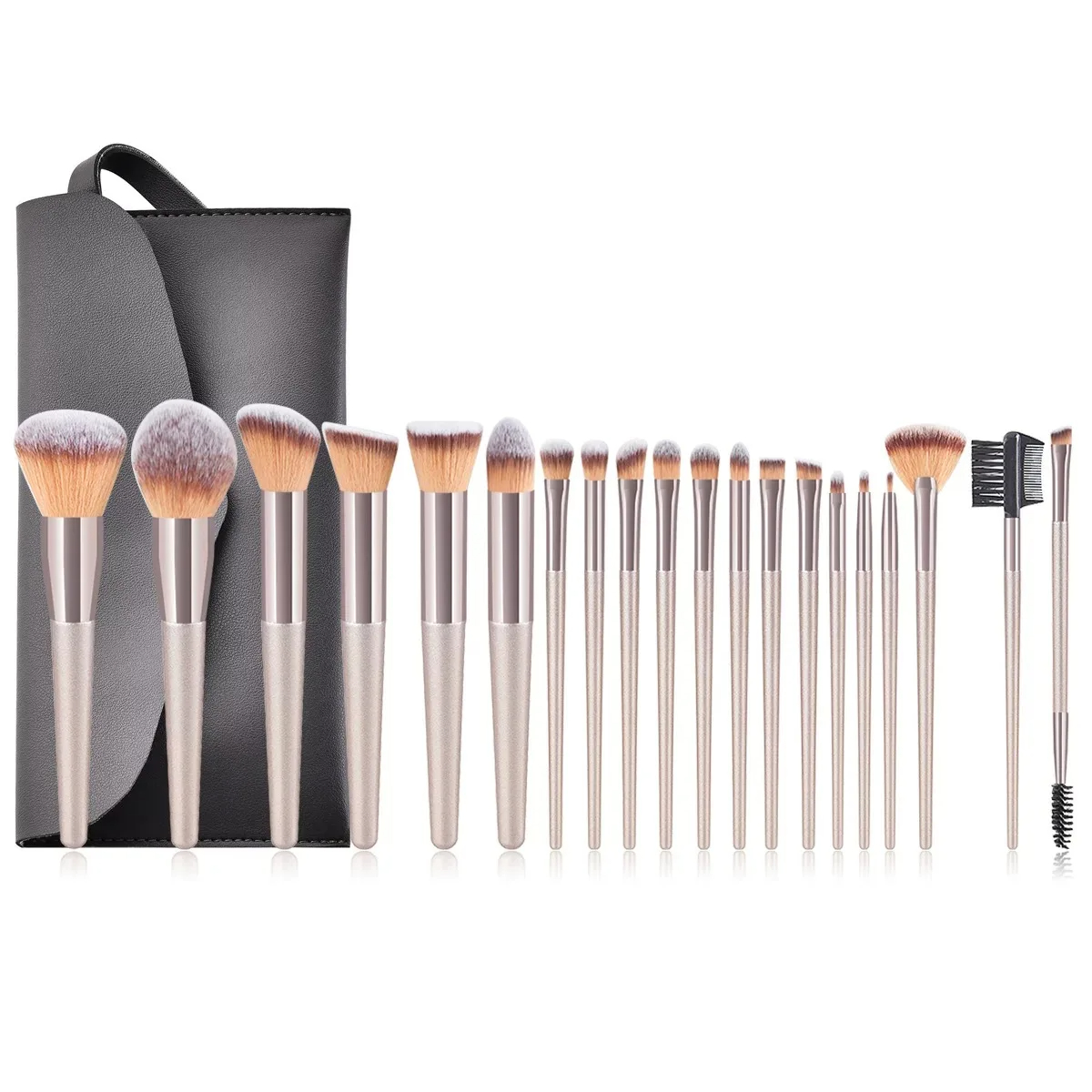 Ensemble de pinceaux de maquillage Champagne pour femmes fond de teint cosmétique poudre Blush fard à paupières Kabuki mélange pinceau de maquillage outils de beauté: violet