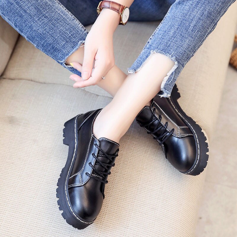 Calzado para uniforme escolar japonés Jk zapatos de estudiante niñas mujeres Kawaii Lolita Soft Girl punta redonda plataforma zapatos de charol