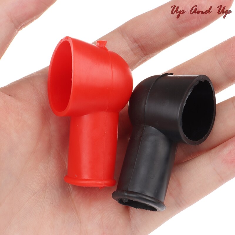 2pcs Rubber Car Motorcycles Battery Negative Positive Terminal Cover Cap Boot Insulating Protector Replacement Batteries Acc