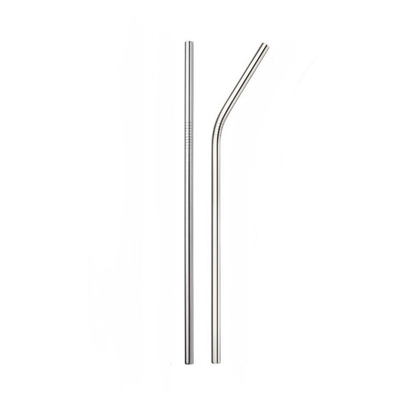 1/2/4pcs Stainless Steel Straw Reusable Metal Drinking Straw With Cleaner Brush For Home Party Barware Bar Accessories ^1
