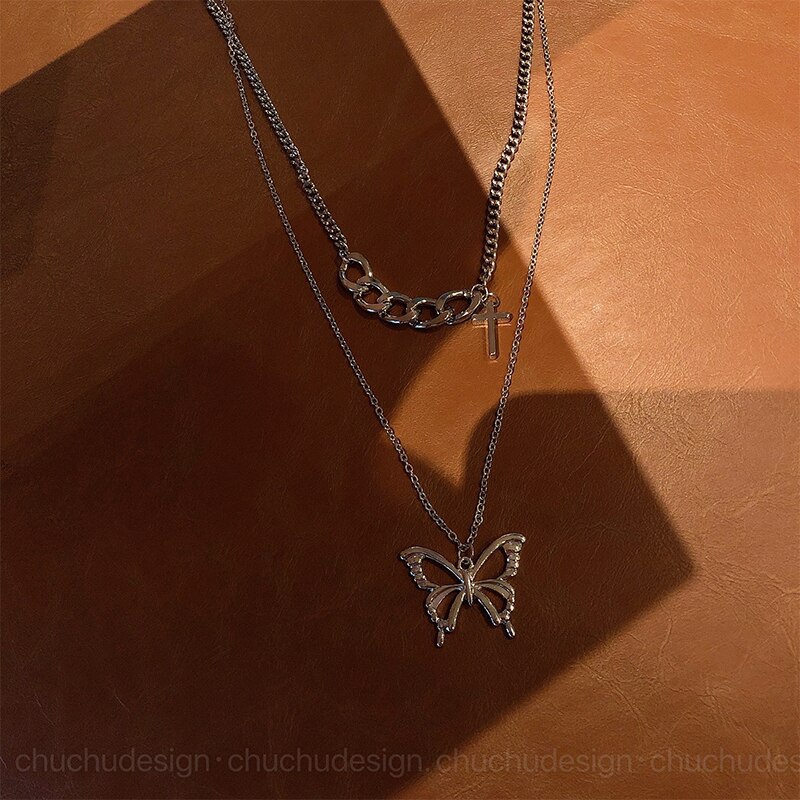 butterfly necklace clavicle chain goddessnecklace